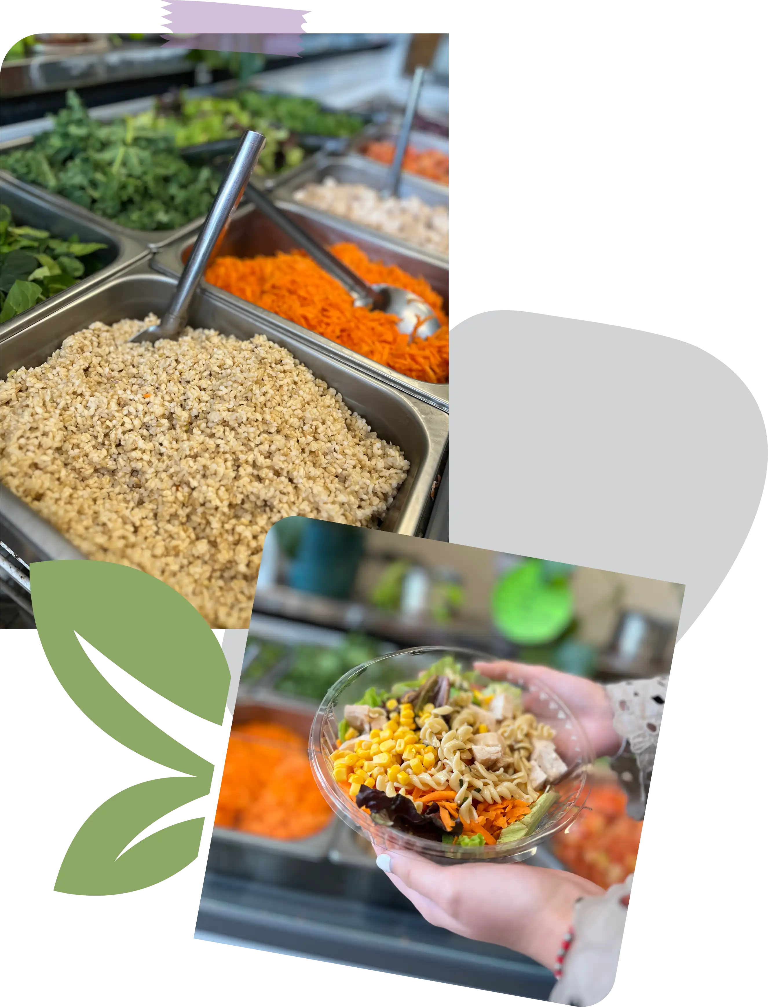 Ingredientes y una ensalada recién preparada